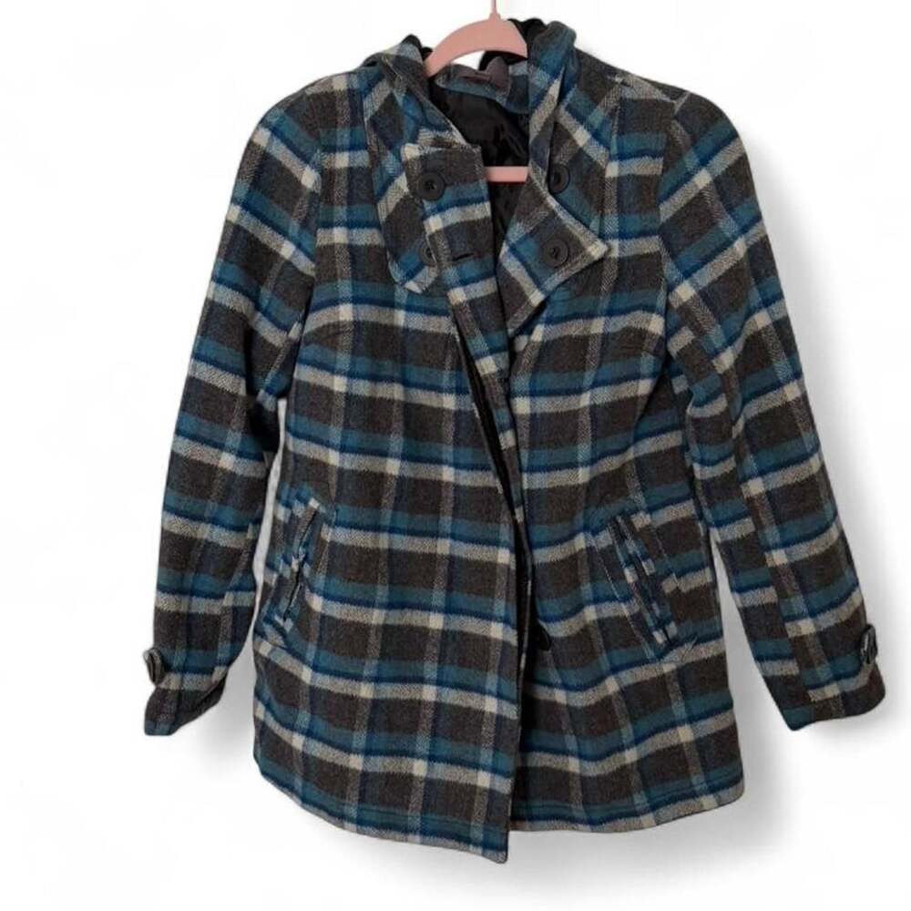 XXI Blue & Grey Plaid Hooded Jacket